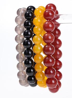 原矿天然白玛瑙手串文玩单圈手链男女饰品礼物冰透圆珠串厂家直销