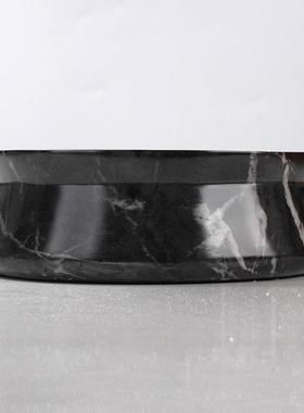 仿大理石水果盘客厅茶几糖果盘样板房客厅餐厅家居装饰工艺品摆件