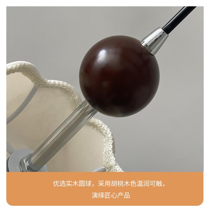 法式中古卧室吊灯侘寂风复古布艺花纹书房餐厅吧台全光谱护眼吊灯 - 图1