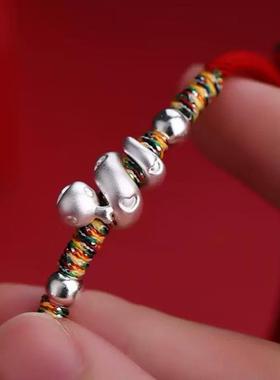 【卷卷蛇】足银999纯银精品手链男女新中式2025蛇年本命年红手绳