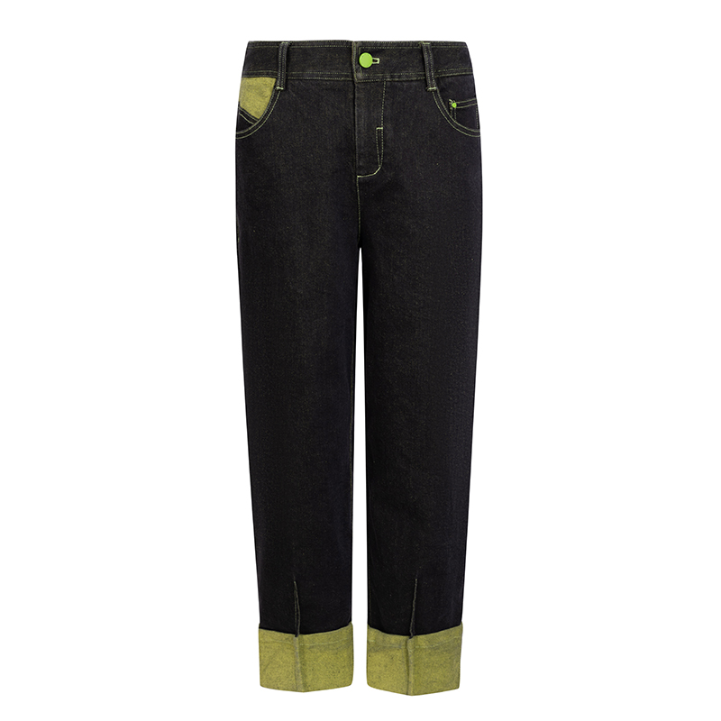 LAURELINE/洛瑞琳简约休闲长裤2023年冬季新款拼接显高显瘦裤子女 - 图3