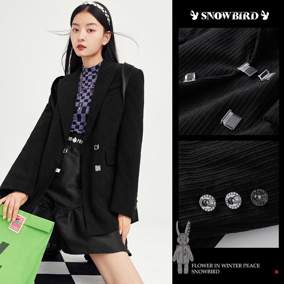 太平鸟灯芯绒外套加厚秋新款高级感 太平鸟outlets店短外套