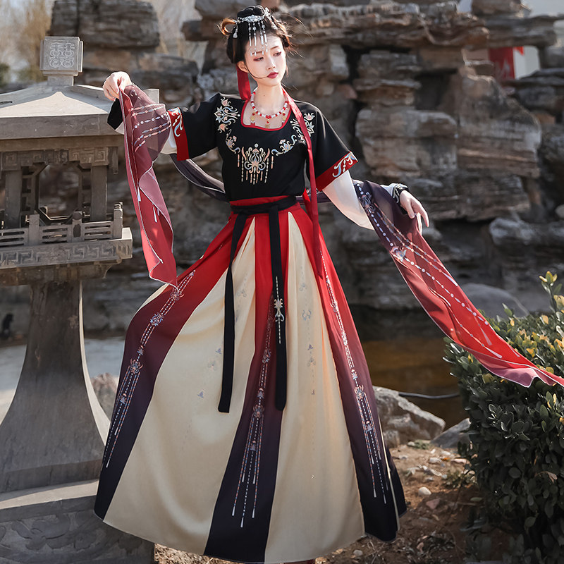 坦领原创正版唐制敦煌风飞天汉服 凯霖秋汉服