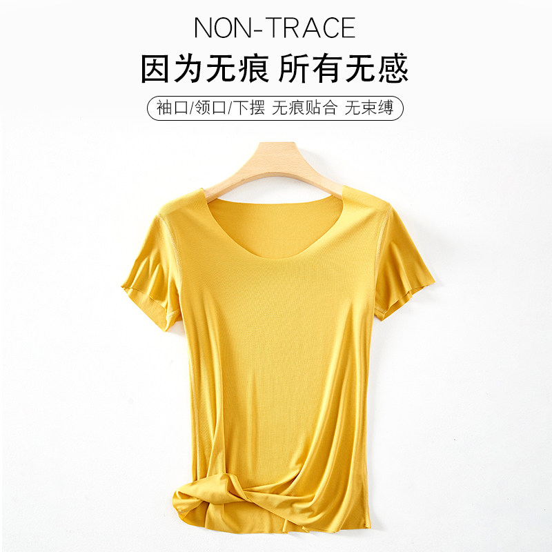 夏天无痕单件短袖莫代尔贴身薄睡衣 hdvip睡衣上装