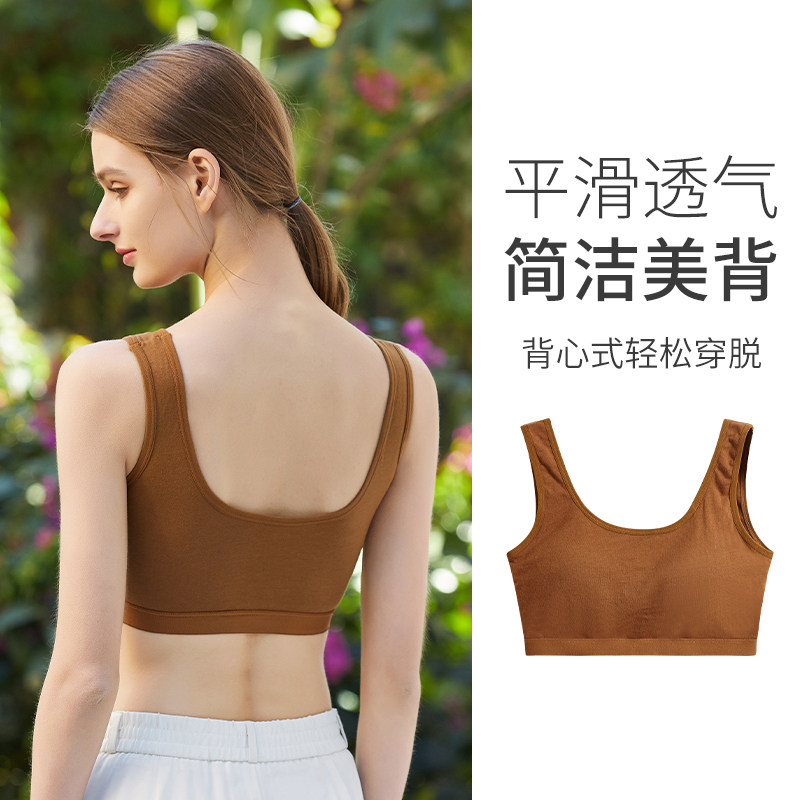 纯棉上托防下垂一体固定杯聚拢裹胸 hdvip文胸