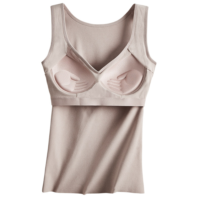 加绒带胸垫春秋吊带一体式聚拢文胸 hdvip吊带/背心/T恤