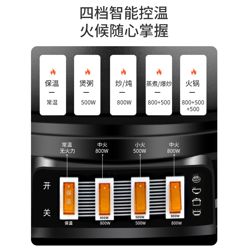 愚厨多功能家用蒸煮饭一体式电热锅 愚厨电热/火锅