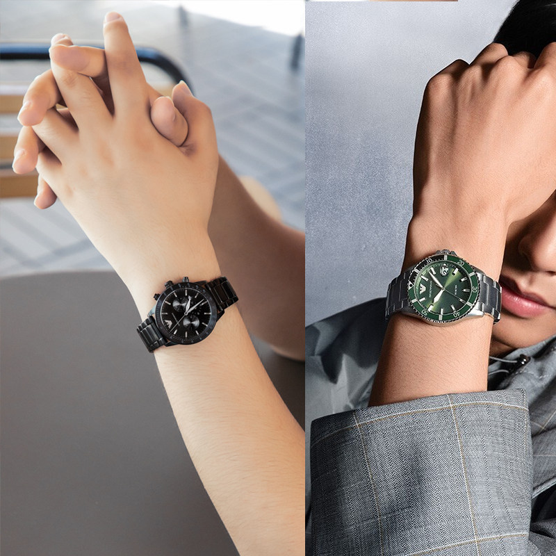 阿玛尼男黑武士运动防水官方石英表 臻时世界海外欧美腕表