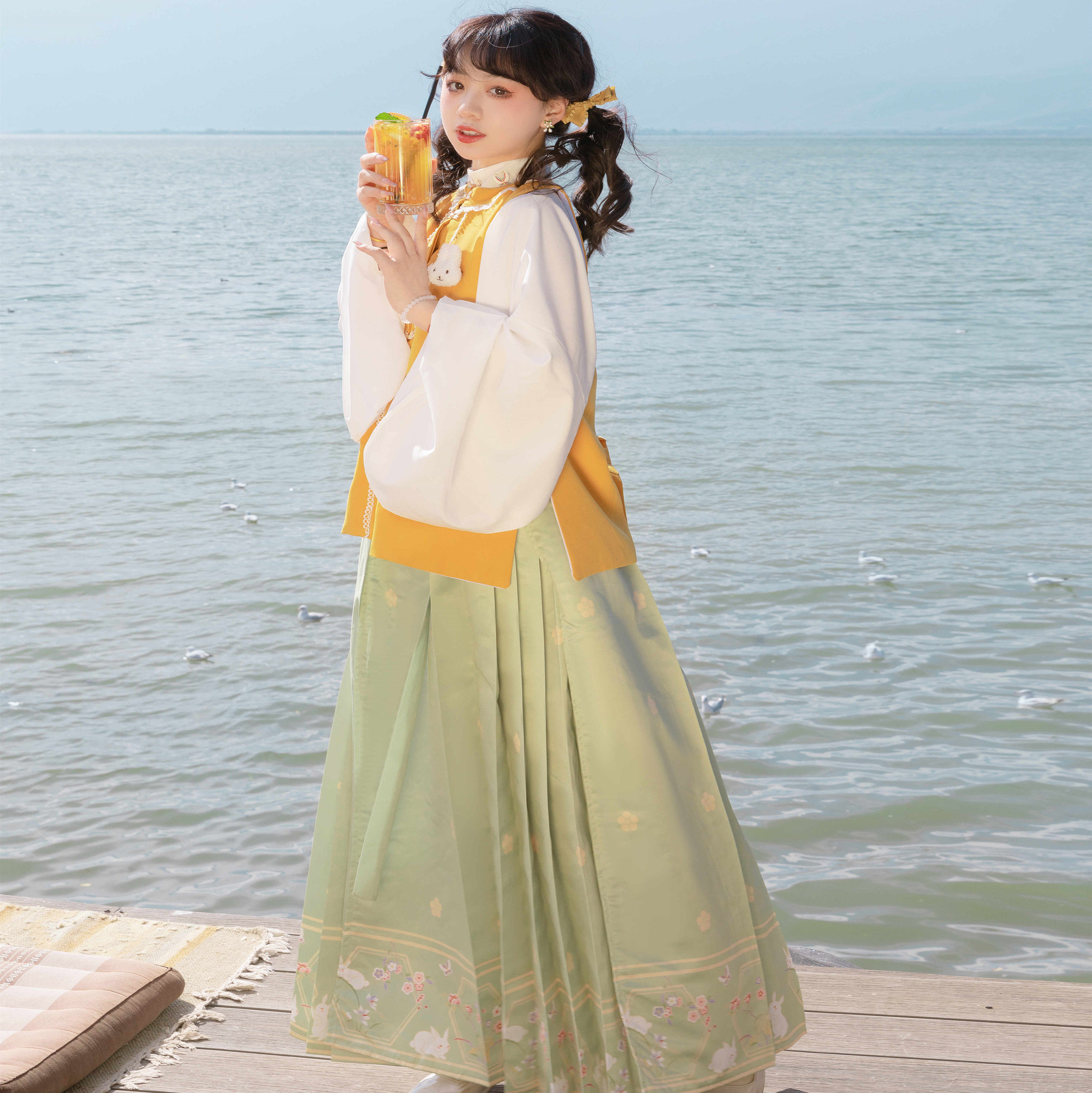 云麓集【兔啾】原创明制立领对襟马面裙日常穿搭汉服女套装春夏,淘宝优惠券,粉丝福利购,淘宝优惠卷