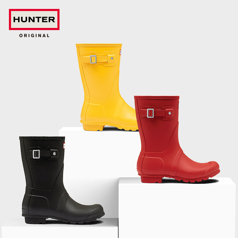 hunter女靴英国经典惠灵顿矮筒雨靴 HUNTER雨鞋