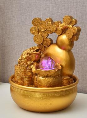 财源滚滚水晶球循环水流水生财时来运转招财风水轮发财摆件店里