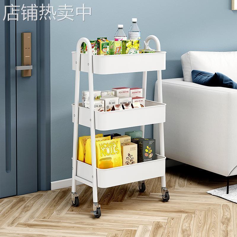 小推车置物架落地多层可移动客厅厨房收纳架宿舍零食收纳推车 - 图2