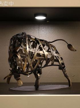 跨境工艺品编织牛复古创意摆件 家居金属装饰工艺品客厅摆件