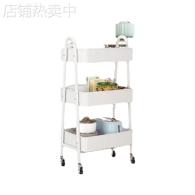 小推车置物架落地多层可移动客厅厨房收纳架宿舍零食收纳推车 - 图3