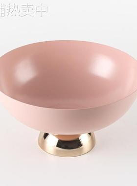 轻奢酒店水果盘子艺术轻奢点心盘设计师奶油风高脚圆形精致甜品盘