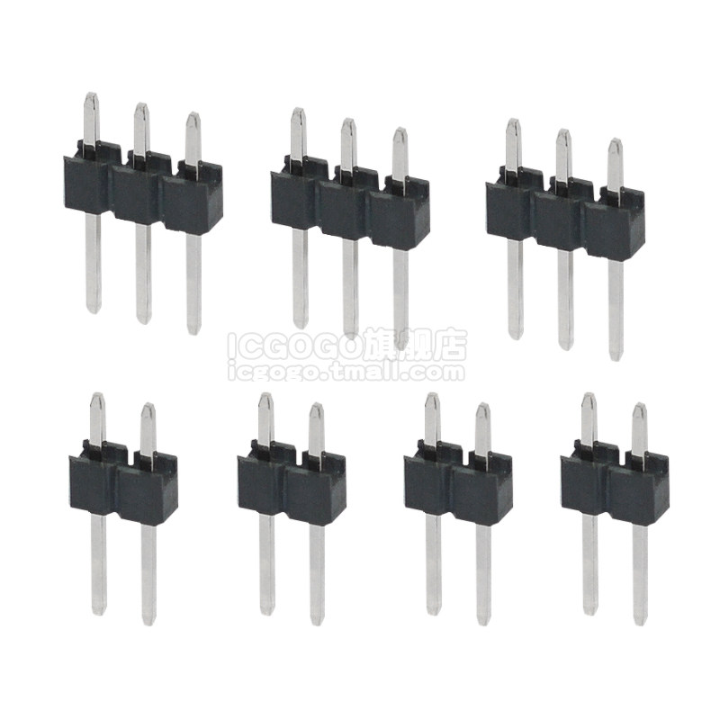 2.54mm排针直针单排双排2p 3 4 5 6 7 8 10 12 40pin连接器接插件_虎窝淘