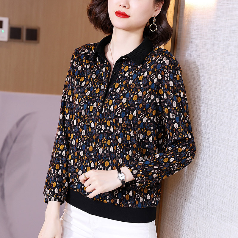 2022年早春新款妈妈碎花洋气t恤 歌思尚中老年女装