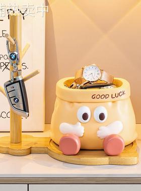 可爱卡通入户门钥匙遥控器收纳盒玄关摆件桌面客厅家居装饰品礼物