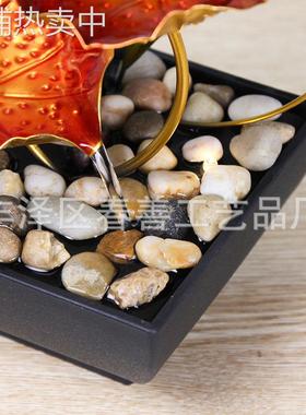 现代家居工艺品流水摆件办公室电视柜桌面铁艺摆件跨境风水摆件