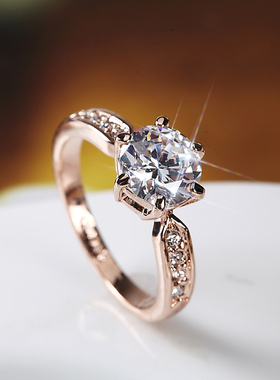 克拉六爪情侣婚礼对戒