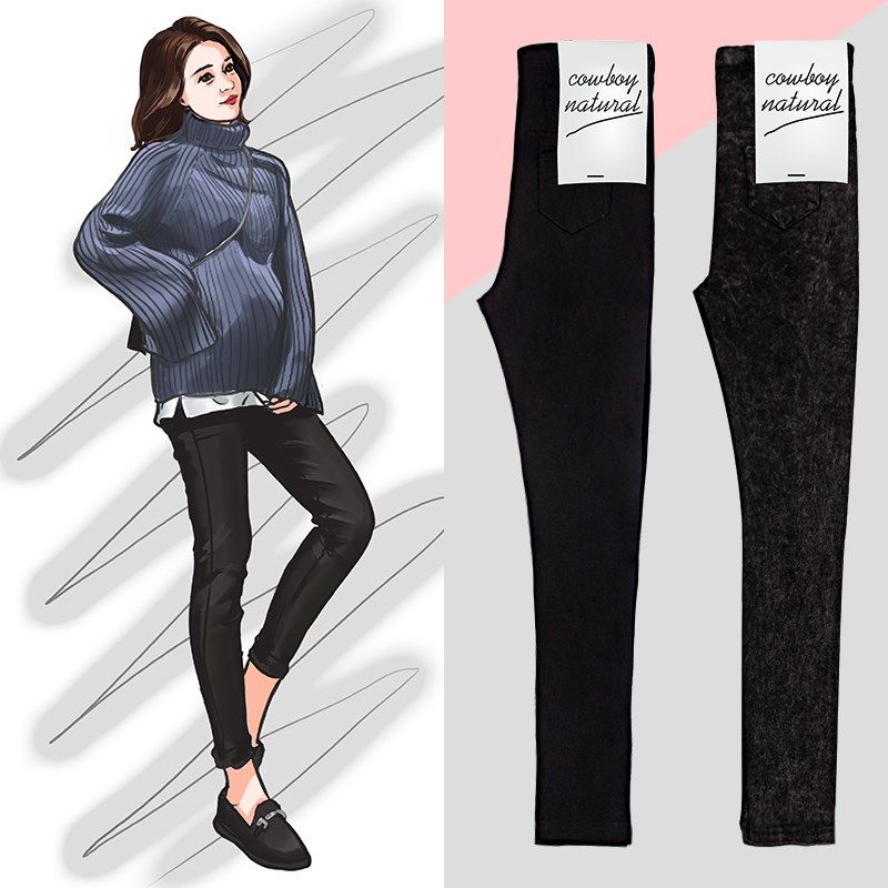 南方薄绒大码200斤秋冬款孕妇裤 舒威娜孕妇打底裤