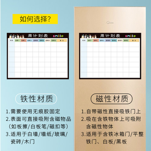 课程计划表可擦墙贴周计划表日程学习工作每周安排网课神器计划表目标管理自律打卡规划 - 图2