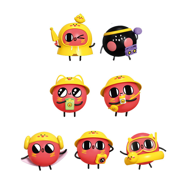 蛋仔派对手办正版蛋仔派对红小豆盲盒球球你拼装手办公仔潮玩周边桌面摆件女孩