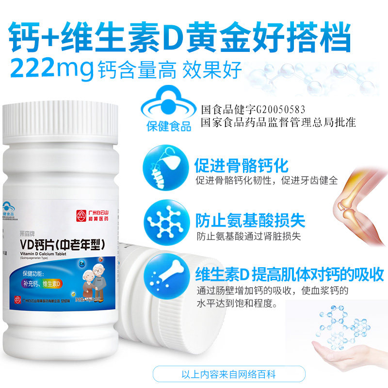 广药白云山钙片骨质疏松女性碳酸钙 李夫人六人行钙铁锌/钙镁