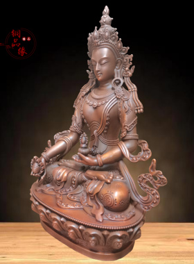 铜品缘紫铜藏传佛堂地藏王摆件