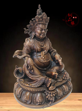 紫铜摆件佛堂黄财神造像工艺