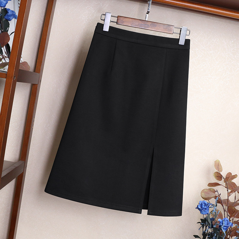 开叉中长款2023春季新款包臀裙子 浅婼半身裙