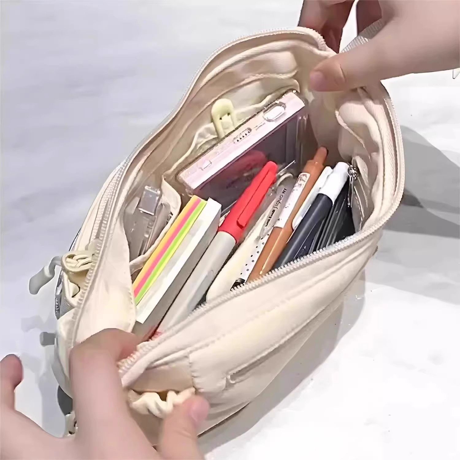 超大容量奶酪魔法厨房diy刺绣笔袋大容量多层文具盒初中生奶呼呼铅笔盒小众简约学生文具袋小学生新款铅笔盒,淘宝优惠券,粉丝福利购,淘宝优惠卷