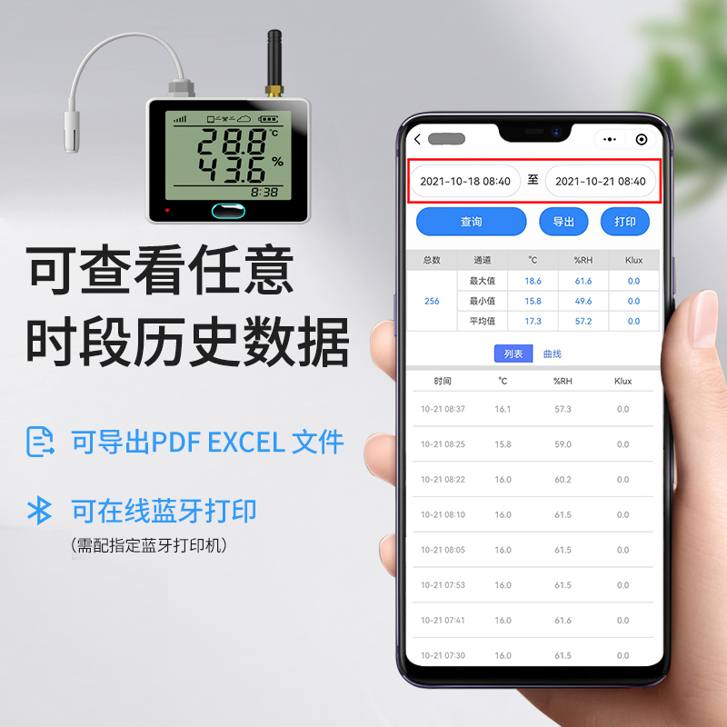大棚手机远程温湿度计养殖温度湿度传感器实验室仓库光照记录仪器-图0