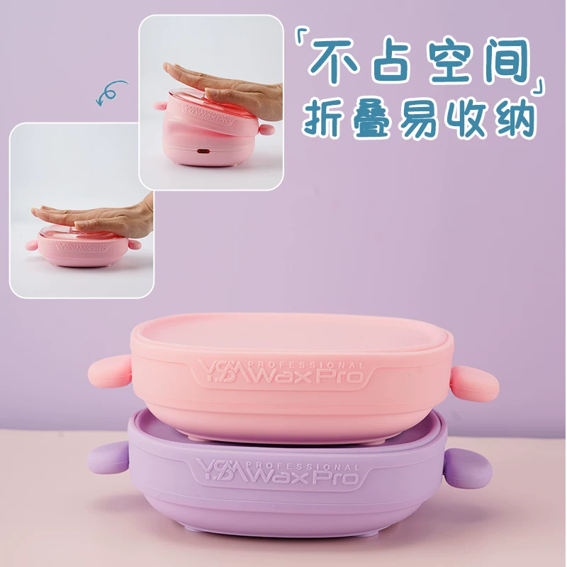 Hair removal wax, silicone foldable split heater, liner