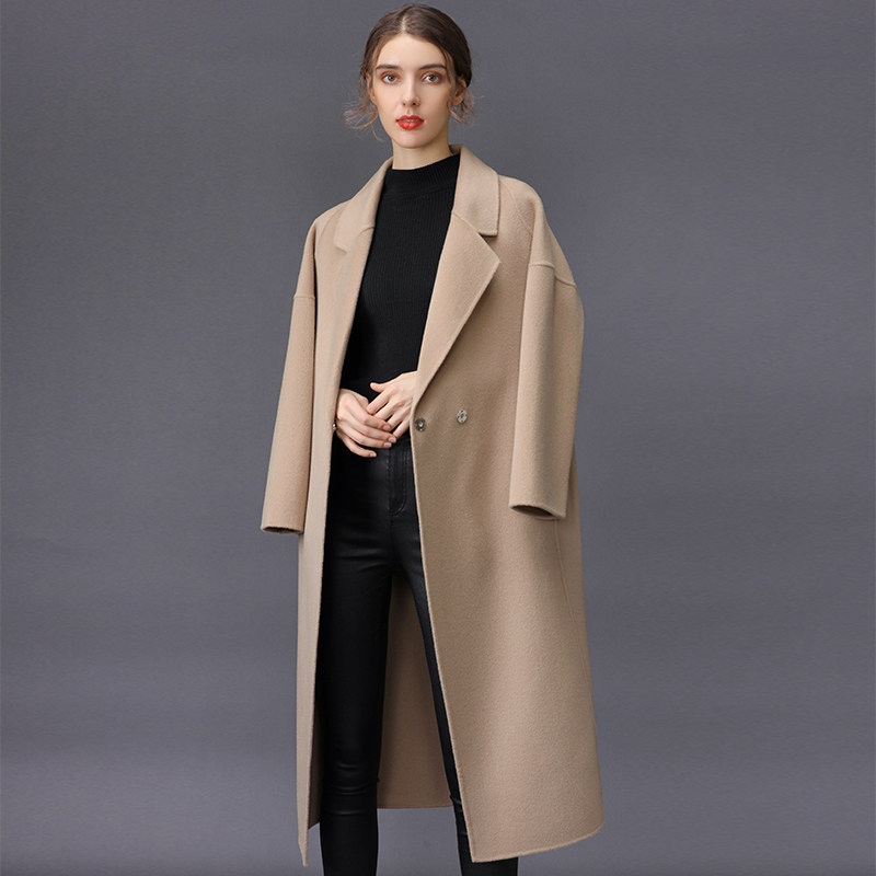 反季双面中长款2020新款羊绒大衣 莲曼毛呢外套