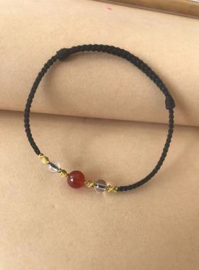 转运红绳手链脚链红玛瑙小众设计