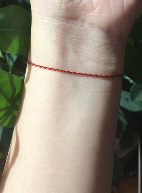 本命年纯手工编织红绳手链复古