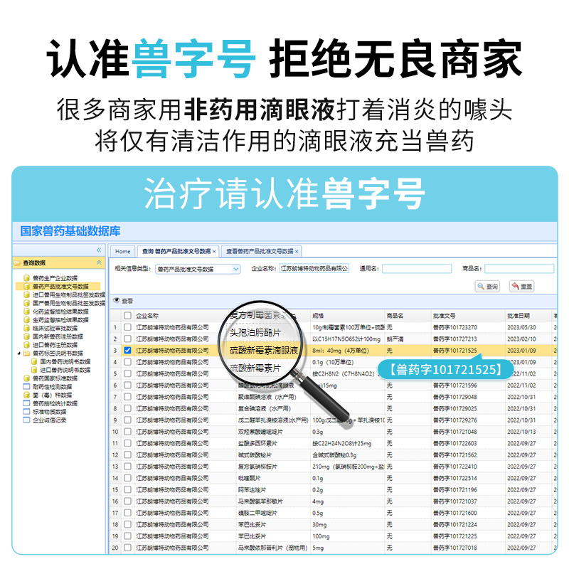 朗博特猫咪滴眼液狗狗眼药水宠物眼睛发炎流眼泪朗舒净硫酸新霉素 - 图0