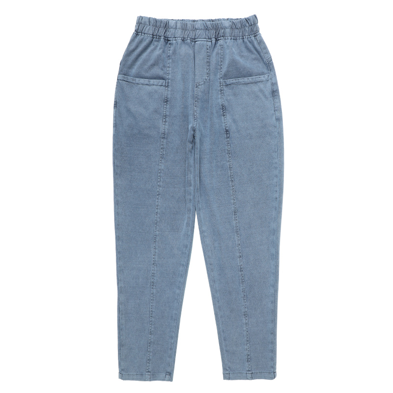 loueddssd倍艾旗舰店妈妈时尚牛仔裤中老年女裤春秋新款女装冬季中年萝卜哈伦休闲长裤3