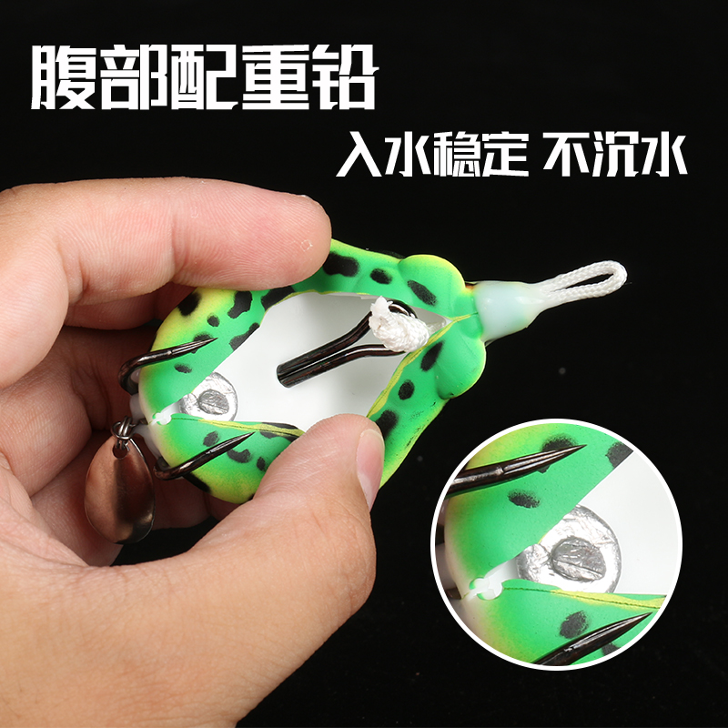 2025新款噪音雷蛙蟾毒打黑路亚饵假饵改装青蛙远投钓黑鱼专用乌鳢 - 图1