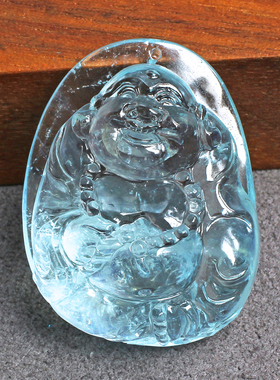 海蓝宝石弥勒佛吊坠情侣