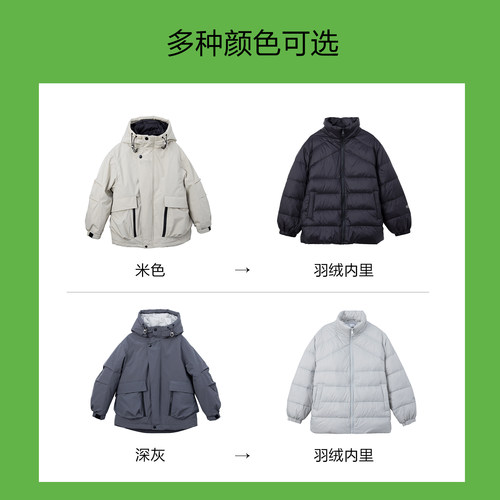 【一衣三穿】ei童装男童加厚羽绒服2025冬装新款户外运动滑雪服 - 图2