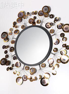 北欧装饰镜卫生间浴室镜子酒店简约太阳花壁挂镜子梳妆台专用镜子