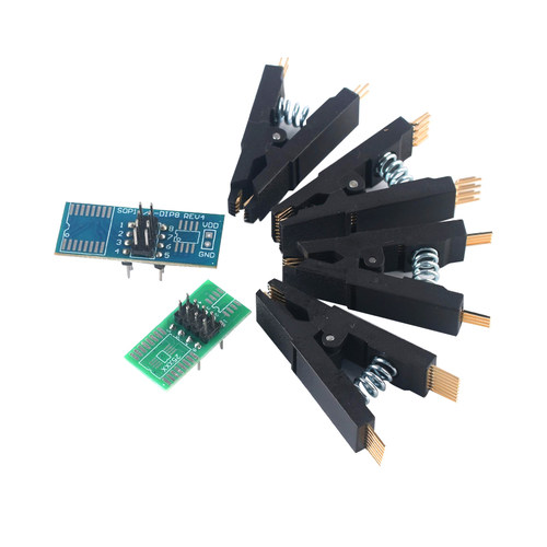 免拆测试夹子SOP8/16 BIOS烧写线IC测试线烧录座CH341A通用编程器 - 图0