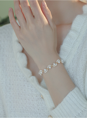 天然淡水珍珠轻奢气质猫咪手链