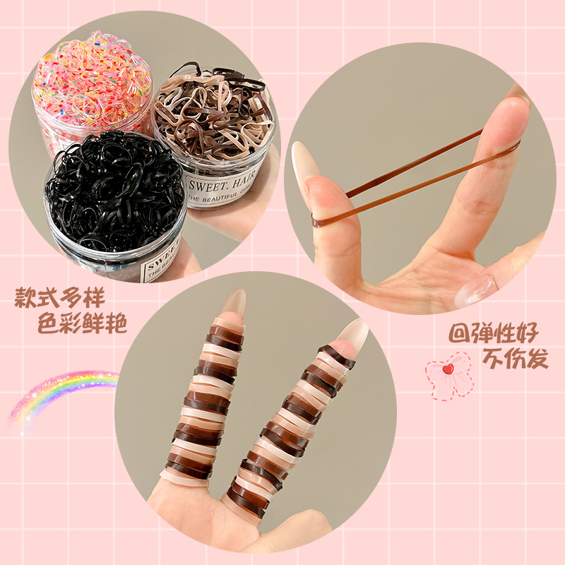 儿童一次性橡皮筋扎头头绳女童宝宝发圈不伤发高弹力耐用发绳皮套 - 图1