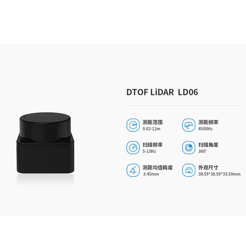 激光雷达模块lidar LD06测距避障迷你DTOF感应器乐动机器人 - 图2
