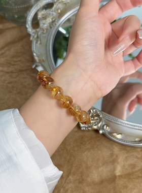 天然正品黄塔晶巴西黄水晶手链