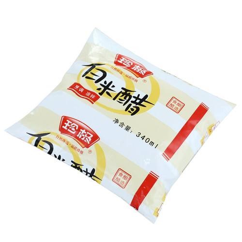 统万珍极白米醋340ml*10袋装  烹调凉拌 腌制饮用 酿造大米醋 - 图1