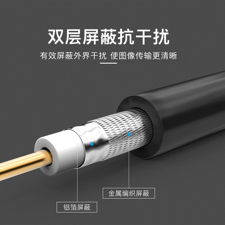 秋叶原3G-SDI/HD-SDI视频线SYV75-5同轴射频信号屏蔽线144网BNC线Q9连接线摄像机大屏直播高清线Q2108/Q2114 - 图2